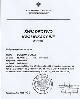 wiadectwo kwalifikacyjne
